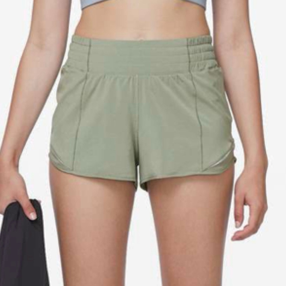 Lululemon Hotty Hot High Rise Athletic Shorts Sea Moss Green 12 - Picture 1 of 7